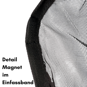 Moskitonetz Insektenschutzgitter VW T5 / T6 / T6.1 Heckklappe – Magnetische Befestigung - Reißverschluss - Detail